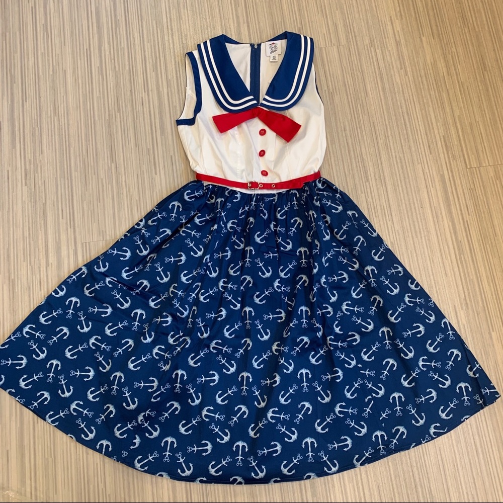 Disney Nautical Blue and White Midi Dress